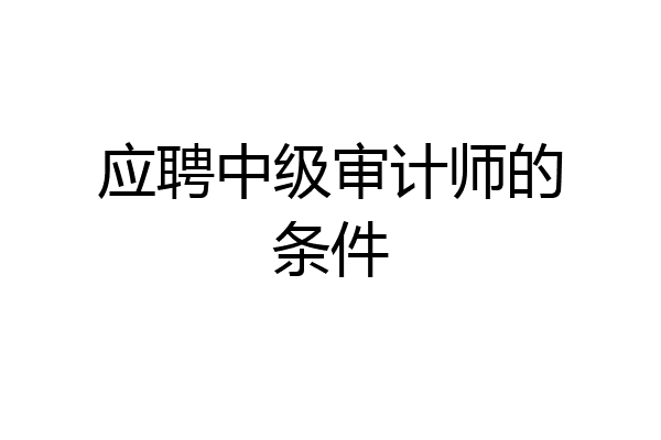 应聘中级审计师的条件