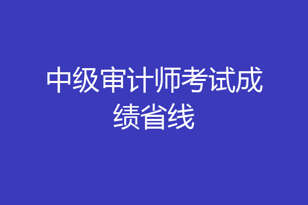 中级审计师考试成绩省线