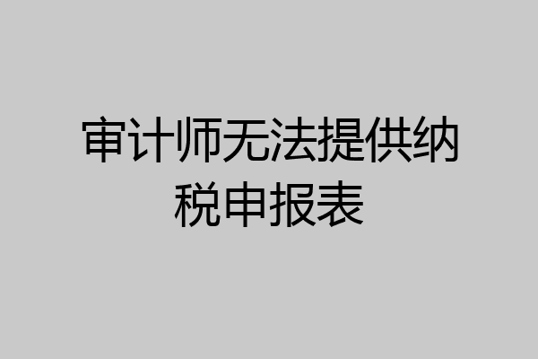 审计师无法提供纳税申报表
