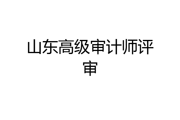 山东高级审计师评审