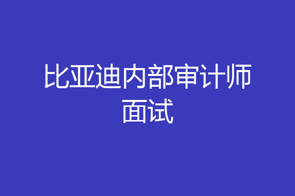 比亚迪内部审计师面试