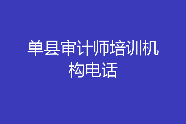 单县审计师培训机构电话