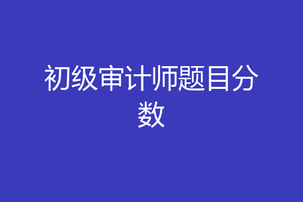 初级审计师题目分数