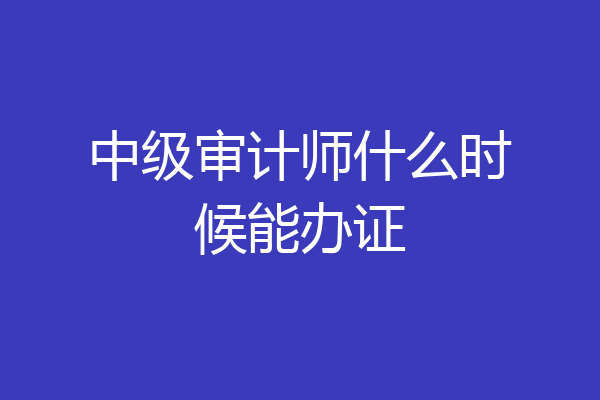 中级审计师什么时候能办证