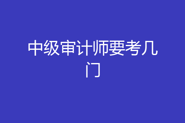 中级审计师要考几门