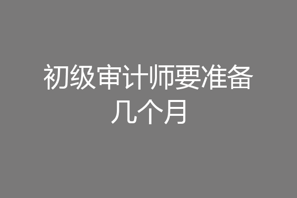 初级审计师要准备几个月