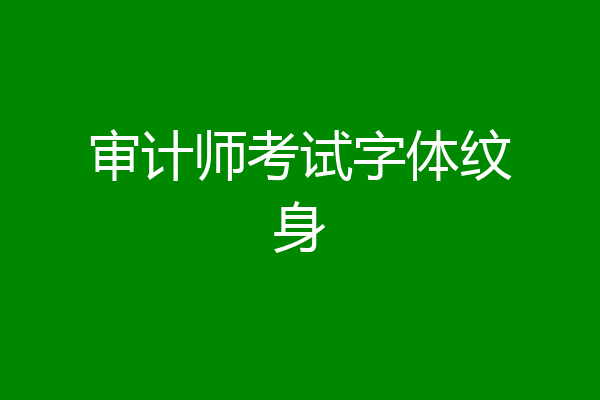 审计师考试字体纹身