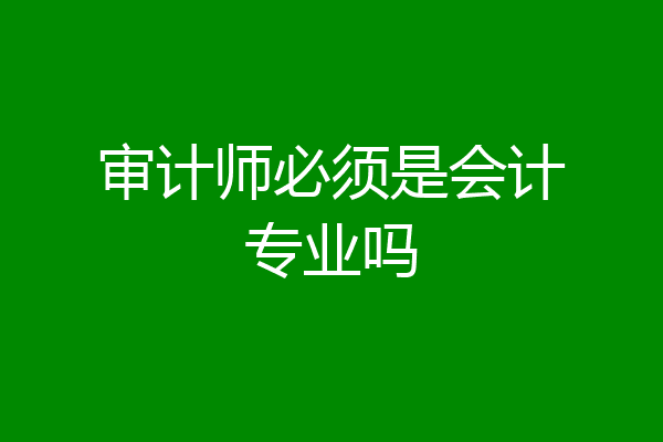 审计师必须是会计专业吗