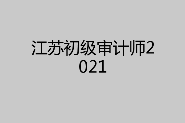 江苏初级审计师2021