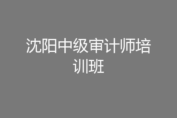 沈阳中级审计师培训班