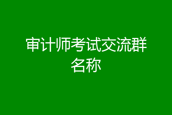 审计师考试交流群名称
