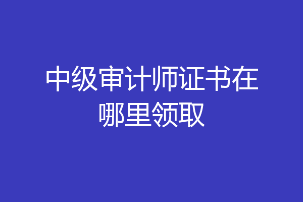 中级审计师证书在哪里领取
