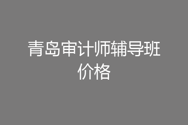 青岛审计师辅导班价格