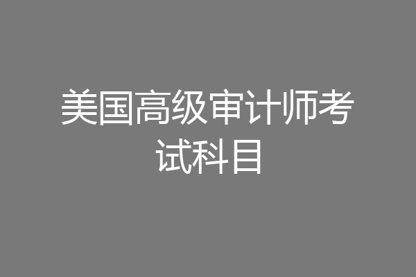 美国高级审计师考试科目