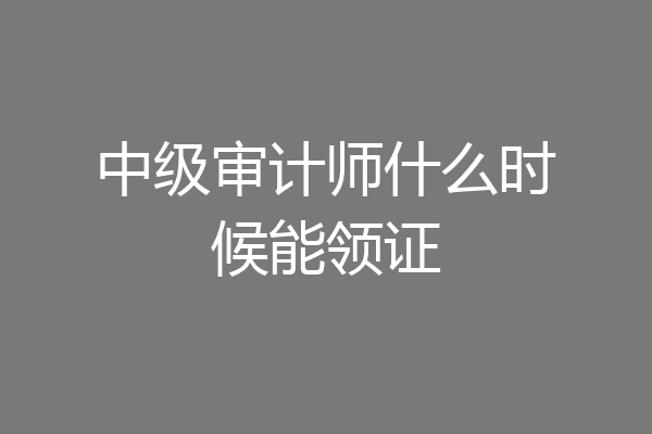 中级审计师什么时候能领证