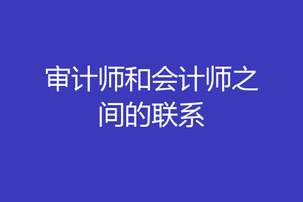 审计师和会计师之间的联系