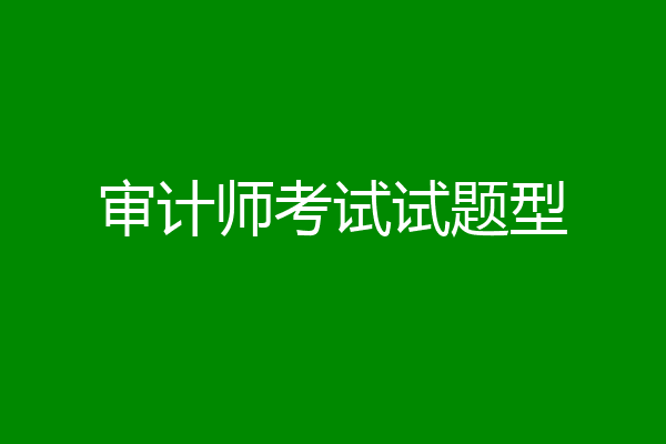 审计师考试试题型