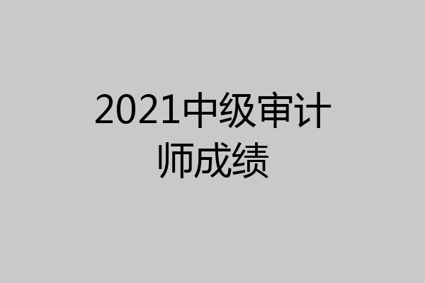 2021中级审计师成绩