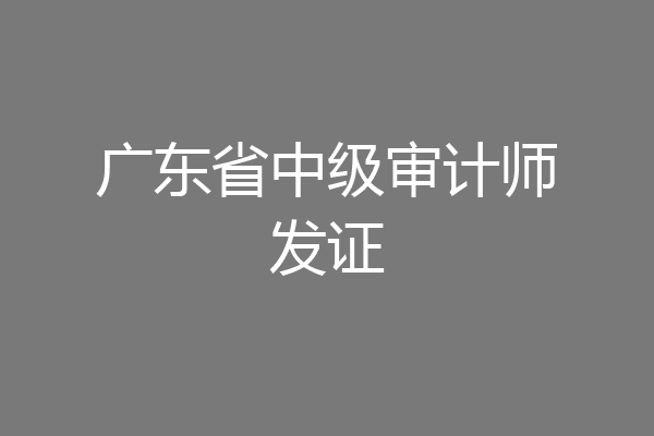 广东省中级审计师发证