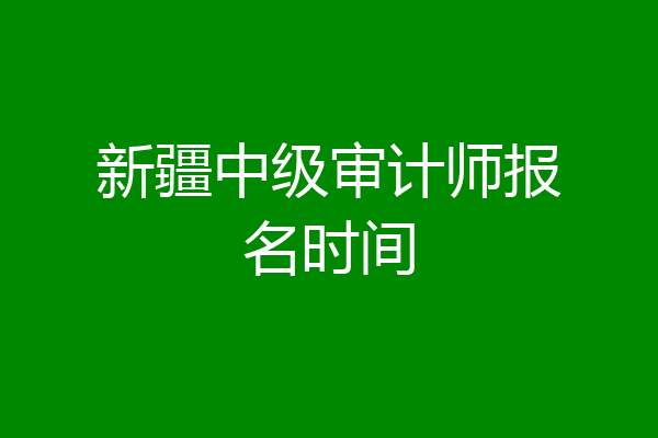 新疆中级审计师报名时间