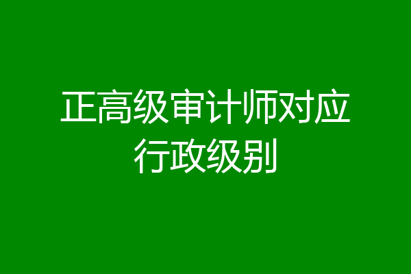 正高级审计师对应行政级别