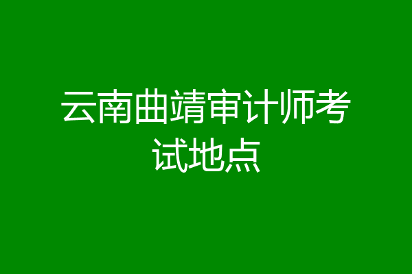 云南曲靖审计师考试地点