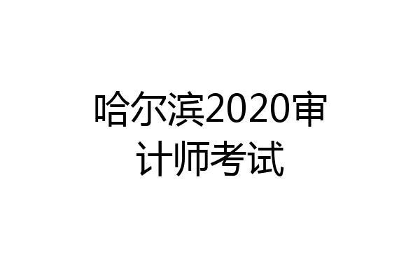 哈尔滨2020审计师考试
