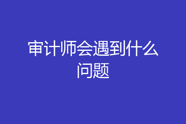 审计师会遇到什么问题
