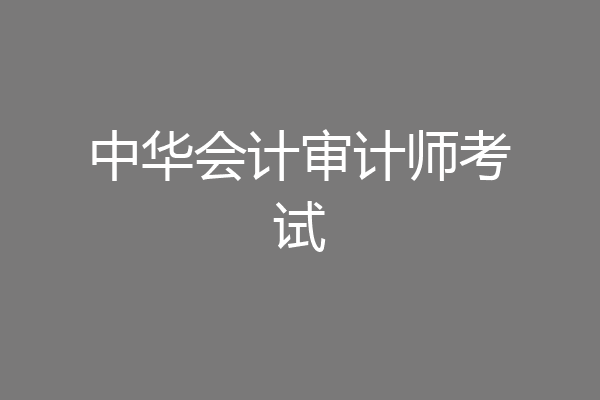 中华会计审计师考试