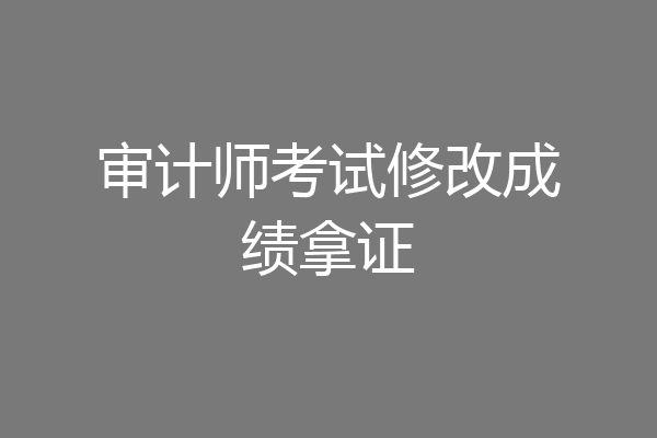 审计师考试修改成绩拿证