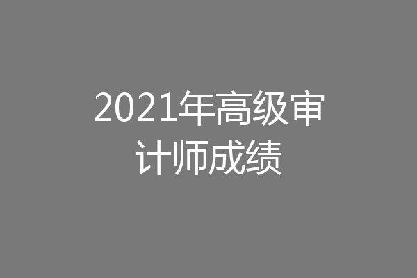 2021年高级审计师成绩