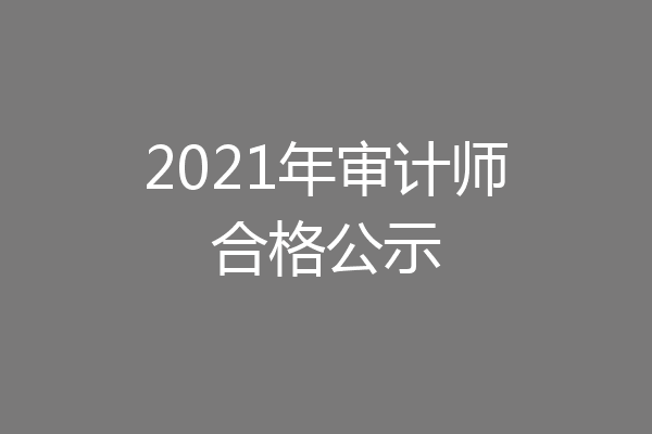 2021年审计师合格公示