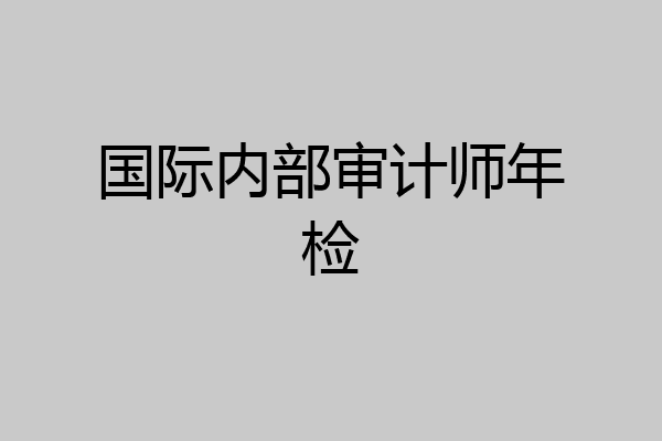 国际内部审计师年检