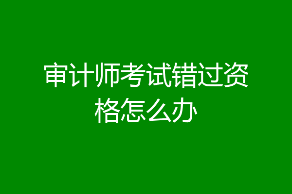 审计师考试错过资格怎么办