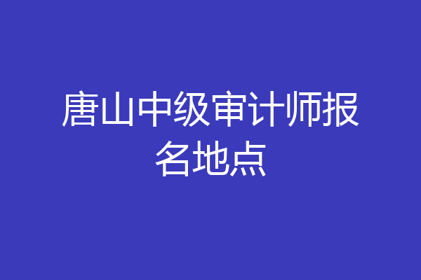 唐山中级审计师报名地点