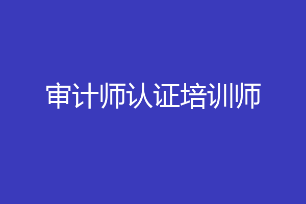审计师认证培训师