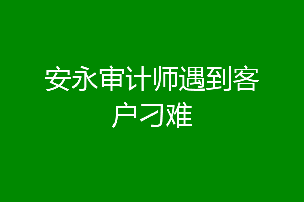 安永审计师遇到客户刁难