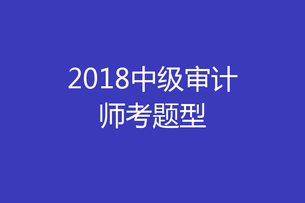 2018中级审计师考题型