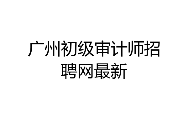 广州初级审计师招聘网最新