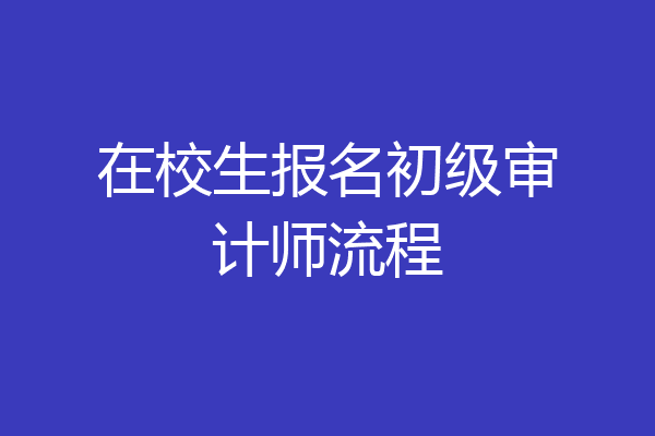 在校生报名初级审计师流程