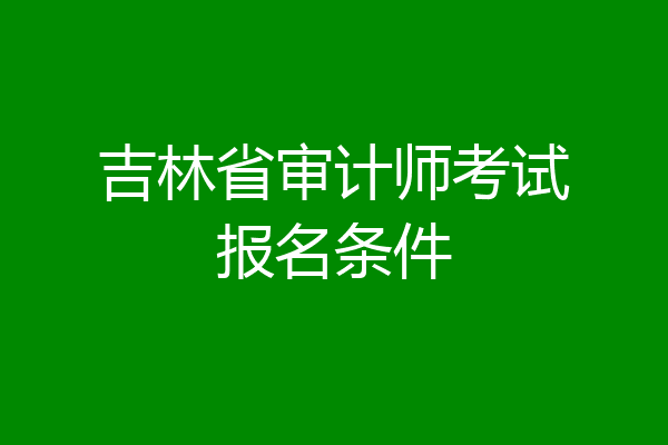 吉林省审计师考试报名条件