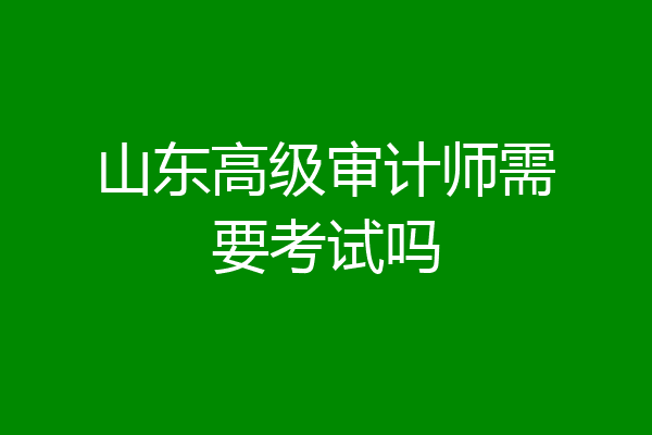 山东高级审计师需要考试吗