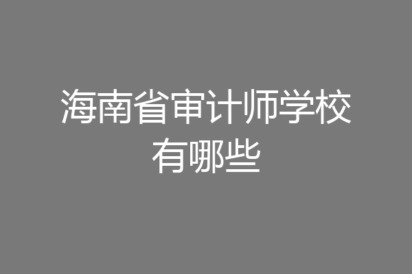 海南省审计师学校有哪些