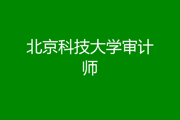 北京科技大学审计师