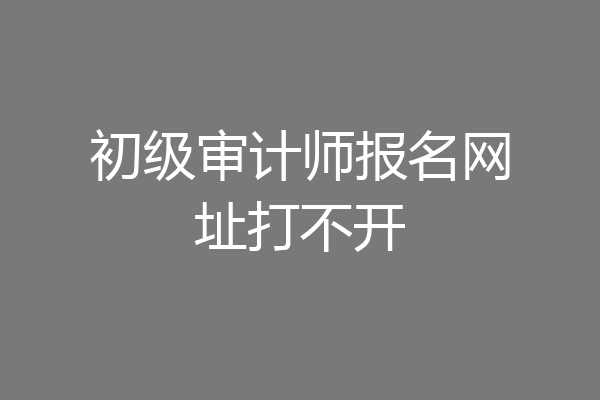 初级审计师报名网址打不开
