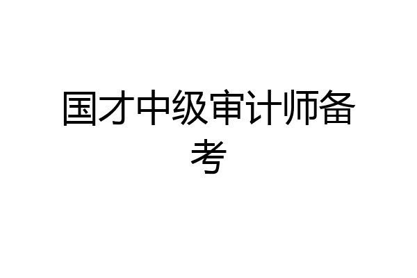 国才中级审计师备考