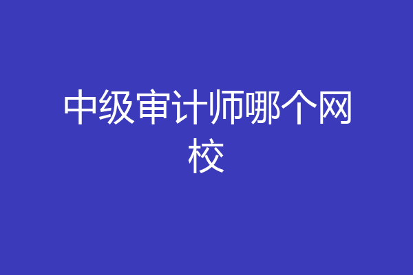中级审计师哪个网校