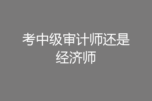 考中级审计师还是经济师