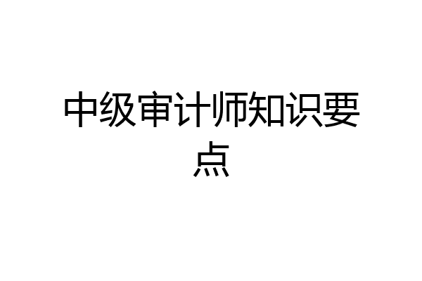 中级审计师知识要点