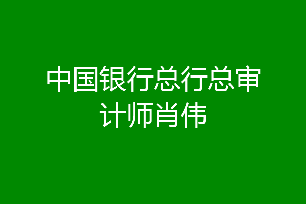 中国银行总行总审计师肖伟